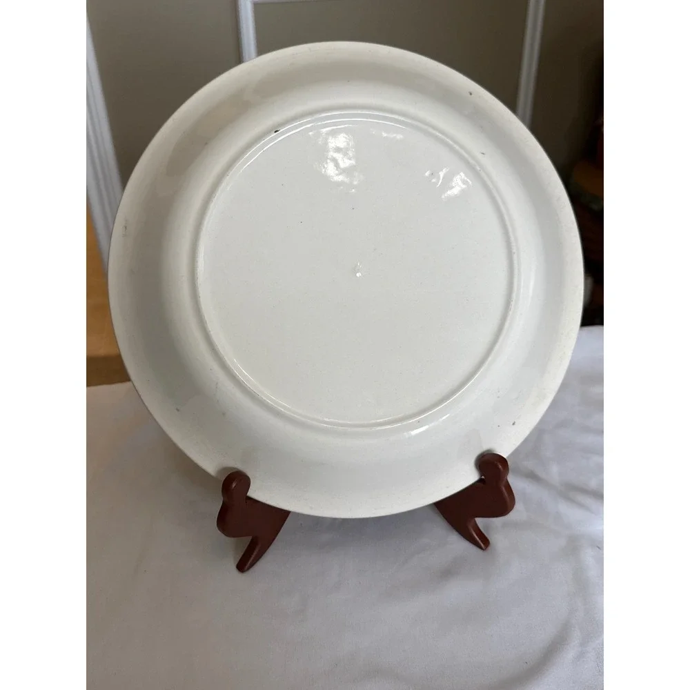 Vintage Cherry Pie Recipe Plate Scalloped Ceramic Dish 10 inch Made in Korea